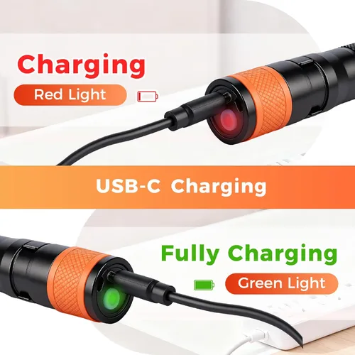 Miniatura 6 de KunHe Linterna LED recargable portátil de 180 lúmenes, paquete de 2 unidades, luz de bolsillo impermeable, modo único, fácil de usar con clip