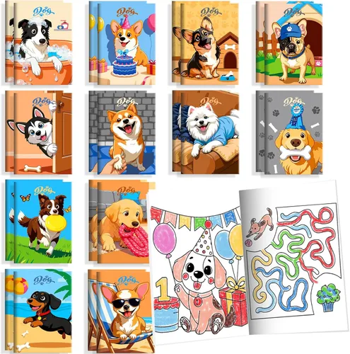 Miniatura 38 de BenLouis 24 piezas de libros para colorear mini de animales de granja, recuerdos de fiesta para niños, pequeños libros de actividades a granel