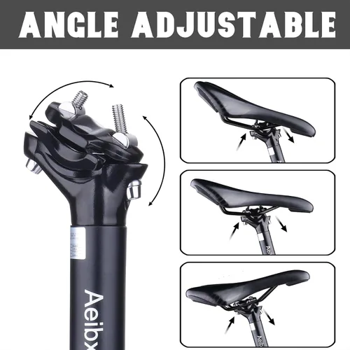 Miniatura 3 de Aeibxiy Bicicleta SeatPost 1.071 in 1.217 in 1.244 in aleación de aluminio 13.780 in bicicleta asiento post para montaña carretera bicicletas BMX
