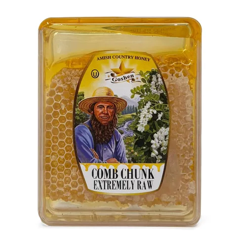 Goshen Amish - Peine de primavera puro extremadamente crudo, panal de abeja, 100% natural, antioxidante, antioxidante, enzimas antimicrobianas y