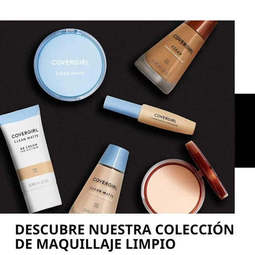 Miniatura 11 de COVERGIRL Polvo Compacto Mate Clean, Polvo de Control de Grasa, 1 recipiente, .35 Fl Oz, Polvo Facial, Polvo Suelto Libre de Aceite, Acabado Mate