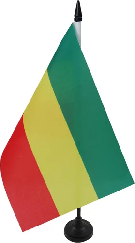 Miniatura 207 de AZ FLAG Sierra Leone Bandera de mesa 5'' x 8'' - Bandera de escritorio de Sierra Leona 21 x 14 cm - Bastón y base de plástico negro