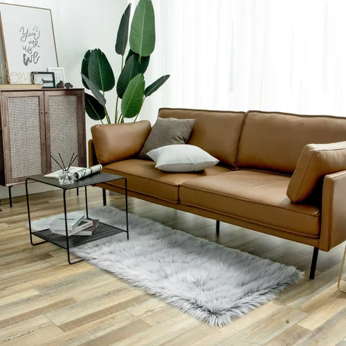 Miniatura 123 de Ashler Home Deco - Tapete de pelo sintético de oveja, mullido, suave, de 2 x 3 pies, lavable a máquina, dormitorio, habitación de los niños, sala