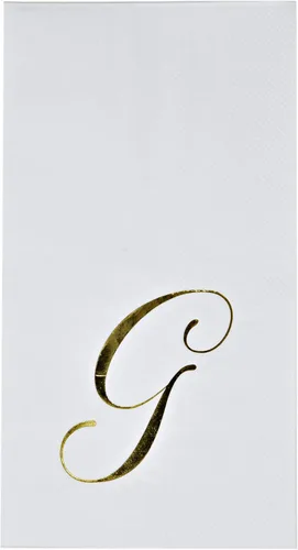 Miniatura 10 de Gift Boutique 100 Servilletas Doradas con Monograma para Invitados Letra B Paquete de Papel Desechable Elegante de Lámina Dorada Metálica Servilleta
