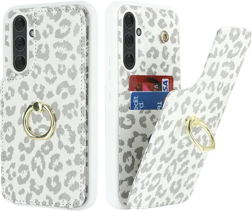 Miniatura 35 de Lipvina Funda para Samsung Galaxy A03s con tarjetero, Galaxy A03s Funda tipo cartera para mujer, tarjetero de crédito, soporte de anillo, fundas