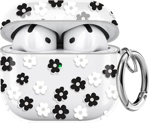 Miniatura 56 de Maxjoy Funda compatible con AirPods Pro, funda con diseño de vaca clara para mujeres y niñas, bonita funda protectora suave con llavero compatible