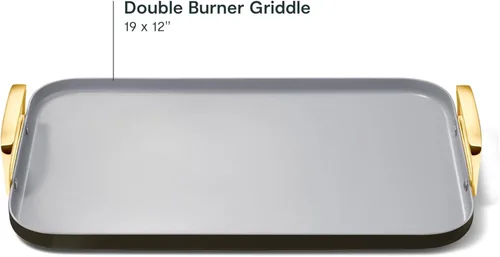 Miniatura 3 de Caraway Plancha de doble quemador, sartén de 19 x 12 pulgadas, revestimiento de cerámica antiadherente, no tóxico, sin PTFE ni PFOA, apto para horno