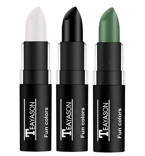 Miniatura 10 de Go Ho 2 piezas de maquillaje de payaso blanco y negro en barra mezclable – pintura para ojos negros y cuerpo facial maquillaje profesional FX