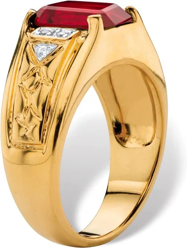 Miniatura 2 de PalmBeach - Anillo para hombre, chapado en oro amarillo, talla 8 a 13