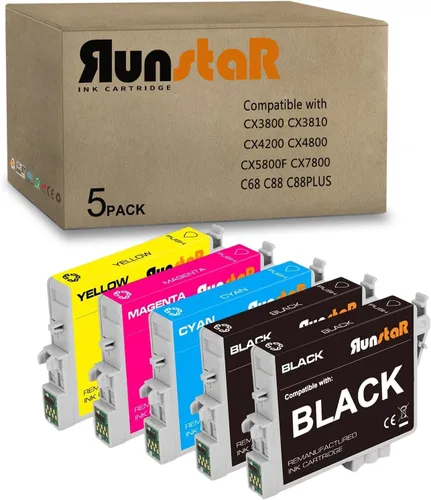 Run Star Paquete de 5 cartuchos de tinta remanufacturados 69 de repuesto para Epson 69 T069 para Stylus CX5000 CX9400 CX8400 CX6000 CX7400 NX110