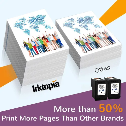 Miniatura 6 de Inktopia Cartucho de tinta remanufacturado de repuesto para HP 61XL 61 XL 2 negro para impresora HP Envy 4500 4502 5530 5534 Deskjet 1000 1050 1512