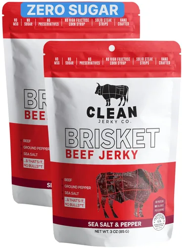 Miniatura 11 de Clean Jerky Co. Cecina seca de estilo antiguo sin azúcar Sal y pimienta – Bocadillos sabrosos con alto contenido en proteínas Snacks saludables