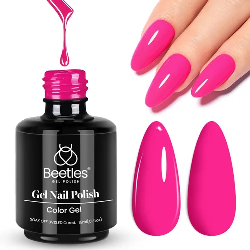 Miniatura 8 de Beetles - Esmalte de uñas de gel verde luminoso que brilla en la oscuridad, esmalte de uñas de gel que se absorbe con lámpara LED UV, arte de uñas