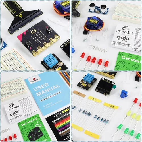 Miniatura 9 de KEYESTUDIO Micro:bit Kit básico de inicio para adolescentes y principiantes - Kit de aprendizaje electrónico con sensores, LED y tutoriales