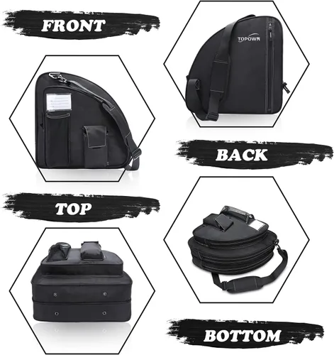 Miniatura 5 de TOPOWN Bolsa premium para patines de hielo - Bolsa de patines y cuchillas para hombres y mujeres - Negro y rojo rosa