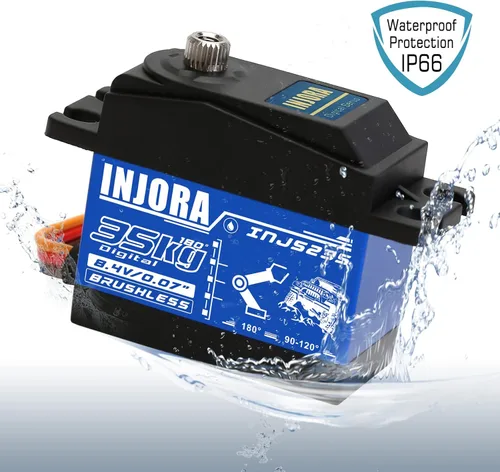 INJORA servo de Digitaces del esfuerzo de torsión del alto voltaje de la prenda impermeable sin escobillas del motor servo de 77.2 lbs para el