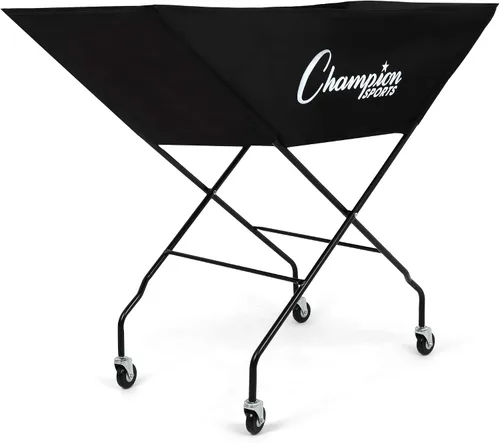 Champion Sports Volleyball Cart & Equipment Storage, Durable Aluminum Frame for High Volume Practices & Training Sessions, 24 to 40 Ball Storage