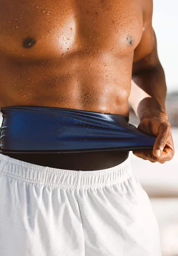 Miniatura 4 de Sweat Shaper Faja reductora de cintura premium para hombres, cinturón de sauna para entrenamiento de cintura, sin neopreno, cinturón adelgazante