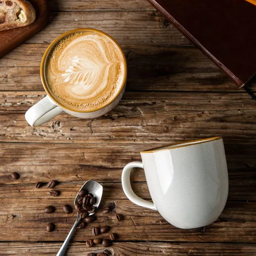 Miniatura 2 de AmorArc Tazas de café de 12 onzas, juego de 6 tazas de café de cerámica para hombre, mujer, papá, mamá, tazas de café modernas con asa para café