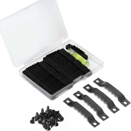 Miniatura 9 de 50 piezas de accesorios para colgar fotos, anillos en D resistentes, kit para colgar cuadros con tornillos, niquelado, anillos en D de metal