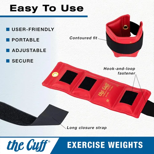 Miniatura 2 de The Cuff Juego de 9 pesas ajustables para tobillo y muñeca para entrenamiento, baile, correr, tonificación y fisioterapia para hombres y mujeres