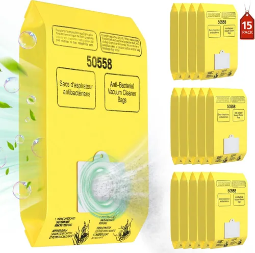 Paquete de 15 bolsas para aspiradora compatibles con Kenmore Canister tipo C/Q 5055, 50555, 50557, 50558 y tipo C-5, C-18, 53292, 200 Series, 400