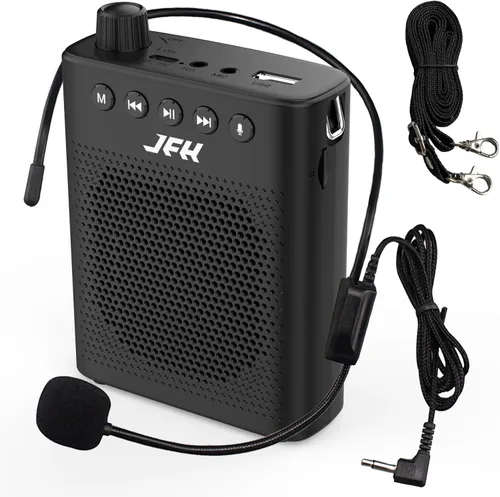 Miniatura 7 de JFH Amplificador de voz para profesores, micrófono y altavoz portátil, amplificador de voz inalámbrico Bluetooth recargable, sistema PA, mini
