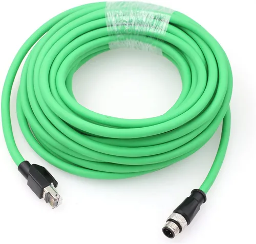 Miniatura 8 de Cable de red Ethernet para lector de código de barras Sick Keyence SR1000 Matriz de escáner Datalogic 210N 300N 450 DS5110, M12 4 pines codificado