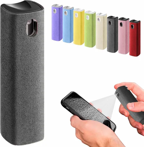 IO CLEAN Mini Spray Limpiador de Pantalla – Limpiador de Pantalla Resistente a Huellas para Smartphones, iPads, MacBooks, Laptops, Pantallas de Gris
