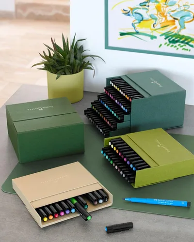 Miniatura 4 de Faber-Castell Art & Graphic Pitt Artist Pen Brush India Ink Pen, multicolor, caja de estudio de 60 unidades, para arte, manualidades, dibujo