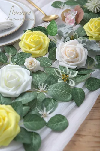 Miniatura 5 de Floroom Flores artificiales de espuma de aspecto real, con tallos, para manualidades, ramos de boda, centros de mesa, despedida de soltera, fiesta