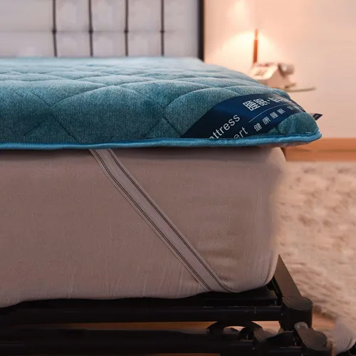 Miniatura 3 de KKCD Colchón de futón japonés de felpa con leche, colchón plegable para dormir, tapete de tatami japonés, suave y portátil, acolchado, azul, 35 x 74