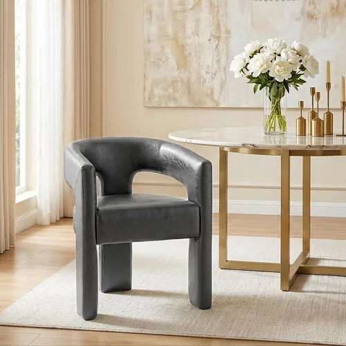 Miniatura 21 de Modernas sillas de comedor, silla de sherpa tapizada de terciopelo con respaldo, silla de tocador Boucle ensamblada cómoda para cocina, comedor