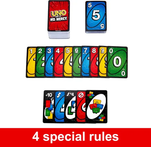 Miniatura 3 de Mattel Games UNO Show 'em No Mercy - Juego de cartas en lata de almacenamiento y viaje para niños, adultos y noche familiar con tarjetas