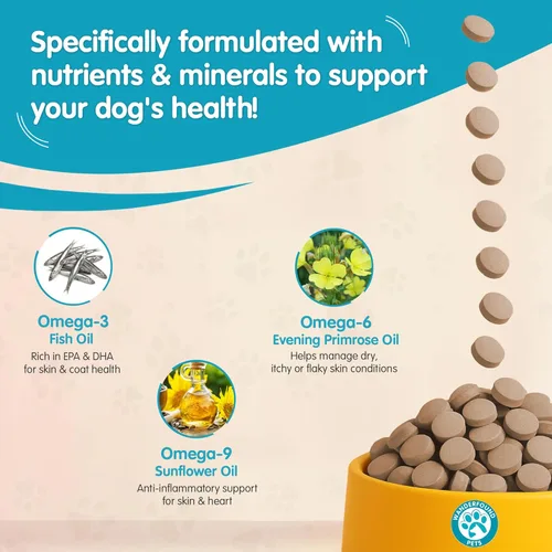 Miniatura 3 de Wanderfound Pets - Omega 3 para perros, aceite de pescado para piel y pelaje para perros, alivio de la picazón del perro, salud