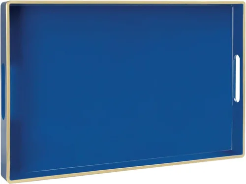 Miniatura 28 de MAONAME - Bandeja decorativa verde oscuro, bandeja de servir redonda de 13 pulgadas con asas, bandejas de plástico para mesa de café, bandejas