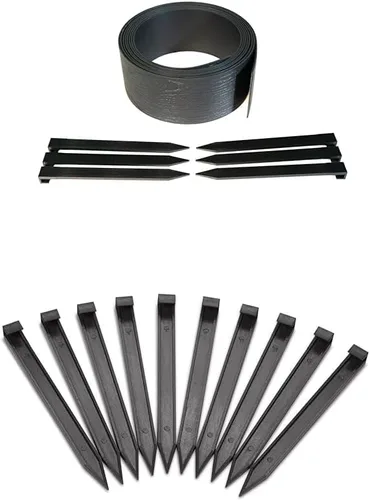 Miniatura 9 de EasyFlex Borde compuesto para excavar paisaje con estacas de anclaje, borde superior recto de 4.5 pulgadas, borde de borde de jardín, kit de 20 Negro