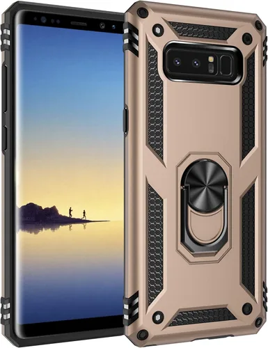 Miniatura 13 de Funda de grado militar para Samsung Galaxy Note 8, soporte de anillo giratorio de metal 360, soporte de soporte magnético integrado para montaje