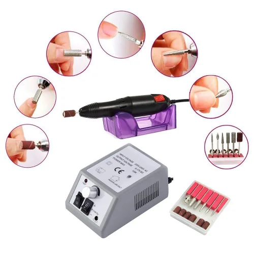 Miniatura 2 de Taladro eléctrico de uñas para uñas acrílicas, pluma de manicura profesional USB con 6 brocas intercambiables para uñas