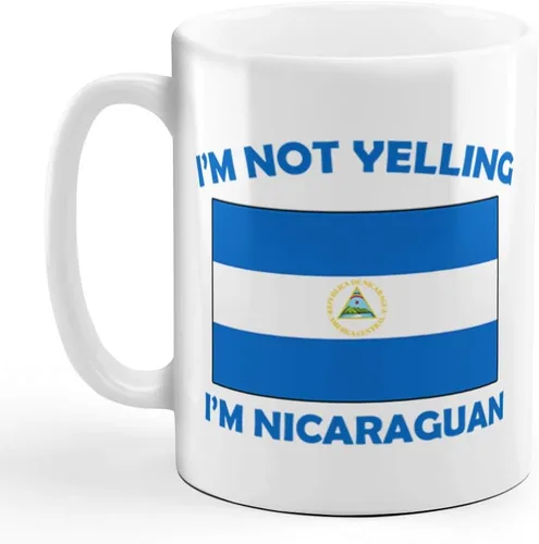 Taza de té de café con texto en inglés "I'M Not Yelling I Am Nicaraguan Nicaraguans Nicaraguans - Taza de té para Navidad, regalo de Hanukkah para