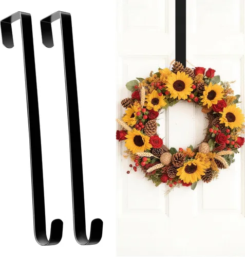 Miniatura 10 de HOOSUN Decoraciones del 4 de julio, colgadores de corona para puerta delantera, soporte patriótico de 12 pulgadas para colgar sobre la puerta