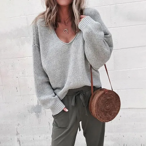Miniatura 2 de De Las Mujeres Otoño Invierno Elegante CIMA Suéter Básico Tejer Manga Larga CIMA for Women