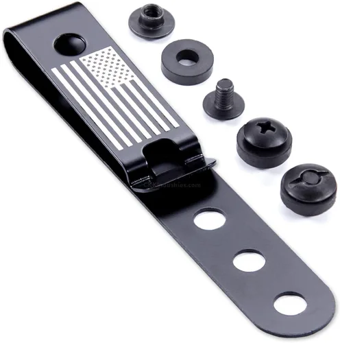 Miniatura 12 de HolsterSmith - Clip universal de metal para cinturón para hacer fundas, modelo 5, (3 agujeros), color negro táctico