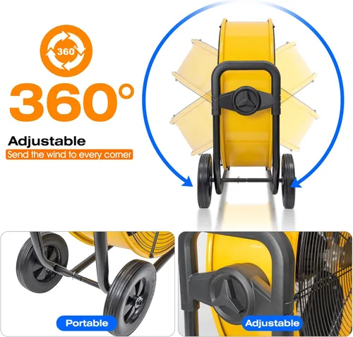 Miniatura 5 de iLiving Ventilador de tambor de alta velocidad