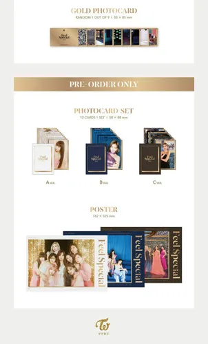 Miniatura 3 de TWICE FEEL SPECIAL 8th Mini Album [ A + B + C ] 3VER SET 3CD+3 Photo Book+18 Card+etc K-POP SEALED+TRACKING CODE