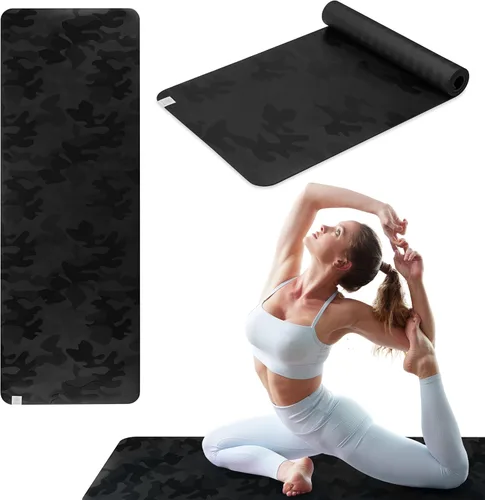 Miniatura 10 de Gaiam Dry-Grip - Esterilla de yoga de 5 mm de grosor antideslizante para ejercicios y fitness para yoga estándar o hot yoga, pilates