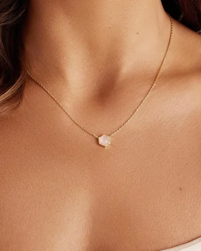 Miniatura 2 de PAVOI Collar con colgante de piedras preciosas chapado en oro de 14 quilates Delicados collares de cadena para mujer Colgantes de amatista