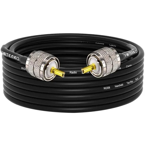 Miniatura 25 de Cable de puente PL259 de 1 pie - Cable coaxial RG58 de 15 pulgadas corto 50 ohmios coaxial para medidor SWR radio de radioaficionado radio CB