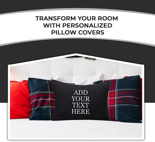 Miniatura 5 de Personalized Passion Fundas de almohada tamaño King (20 x 40 pulgadas), fundas de almohada suaves y acogedoras con cierre de sobre con nombre Negro