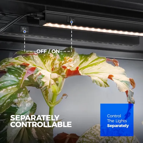 Miniatura 5 de Barrina Luces de Crecimiento para Plantas de Interior, Espectro Completo de Luz Solar, Bombillas de Luz de Crecimiento LED con Cubierta Negra, Tira